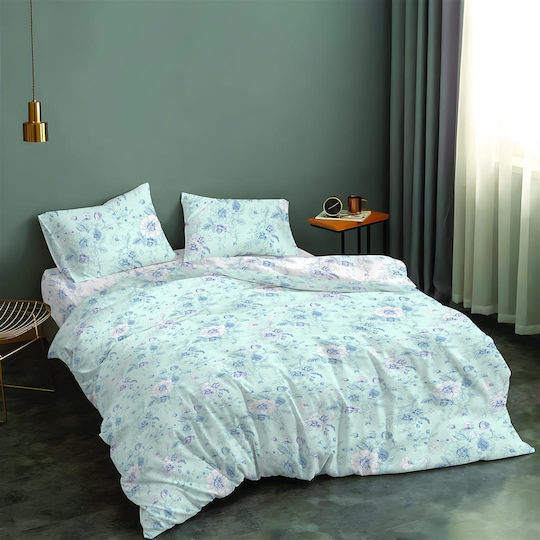 Lino Home Комплект Плик за Завивка Памучен Единичен с Калъфка 160x240 Ville Ice