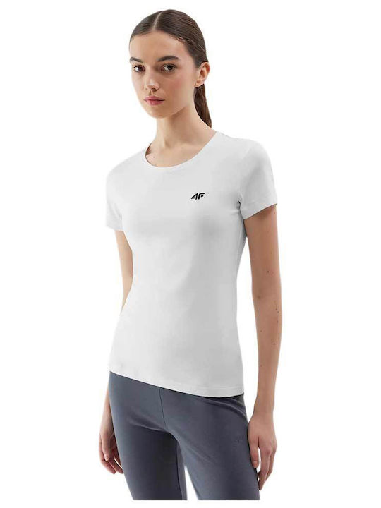 4F Γυναικείο Αθλητικό T-shirt Λευκό