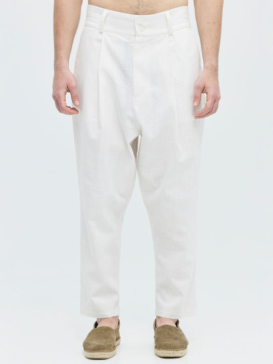 Aristoteli Bitsiani Men's Trousers in Relaxed Fit WHITE (White)