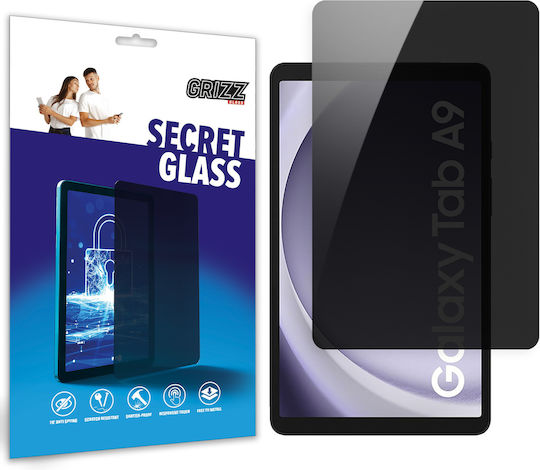GrizzGlass Ceramic Privacy Tempered Glass for Galaxy Tab A9 / Galaxy Tab A11 Black