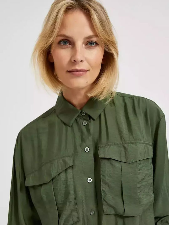 Make your image Women's Long Sleeve Shirt Khaki