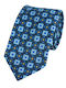 DM Ties Ανδρική Γραβάτα Μεταξωτή με Σχέδια σε Μπλε Χρώμα