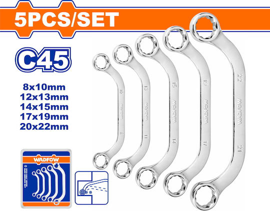 Wadfow Set 5 Double Polygon Wrench Curved