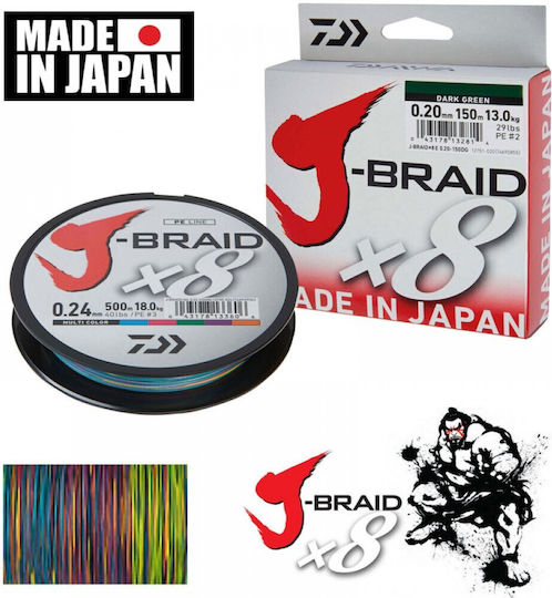Daiwa J-braid Χ8 Multi Fishing Filament Length 150m