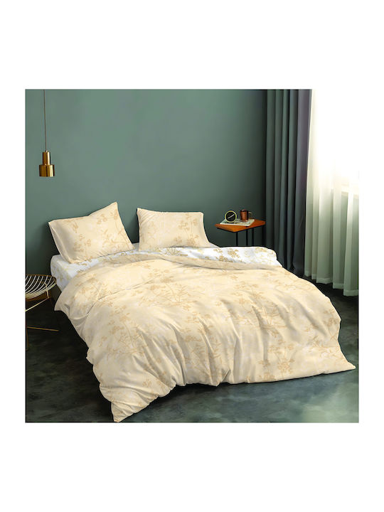 Lino Home Duvet Cover Set Cotton Single with Pillowcase 160x240 Pont Beige