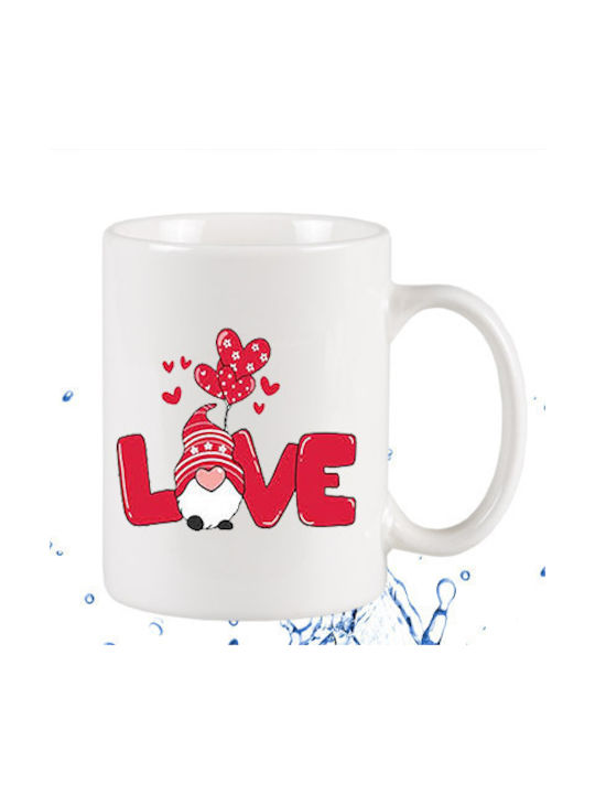 Love! Tasse aus Porzellan Weiß 1Stück