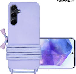 Sonique Back Cover Silicone 0.5mm with Strap Lilac (Galaxy A55)