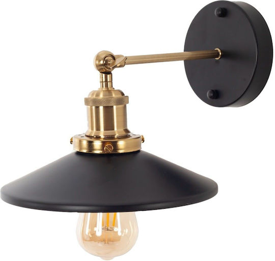 Artekko Lamp Wall with Socket E27 Black 24x24x14cm