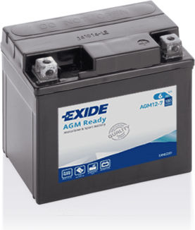 Exide Motorradbatterie AGM12-7 mit Kapazität 6Ah
