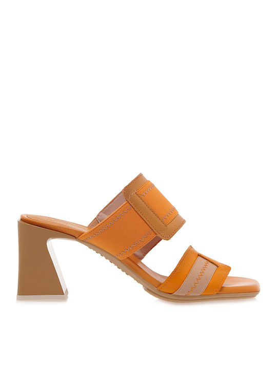 Hispanitas Women's Sandals Orange with Medium Heel