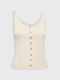 B.Younq Women's Blouse Sleeveless Beige