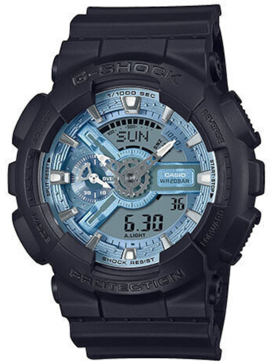 Casio G-shock Ανδρικό Ρολόι 22mm Μπαταρίας με Μαύρο Καουτσούκ Λουράκι