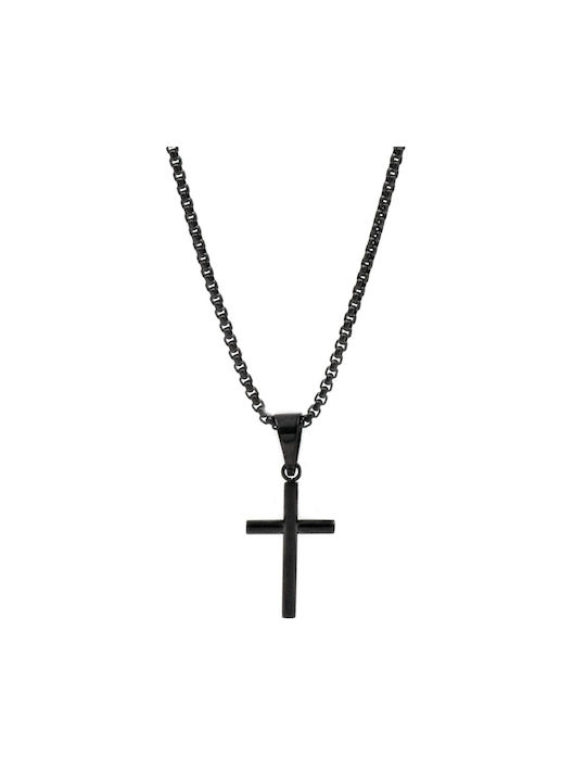 Poco Loco Herren Kreuz aus Stahl mit Kette