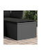Băncuță Cub Pentru Exterior Rattan Cu Pernă Neagră 55x55x37cm