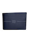 Leather Men's Wallet Coins with RFID Blue