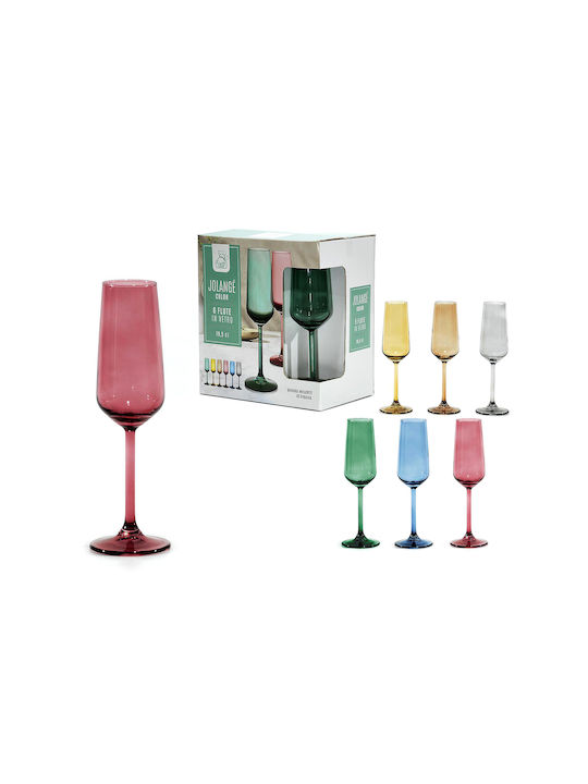 ArteLibre Set de pahare de sampanie din Sticlă Cu picior 195ml 6buc