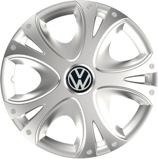 Versaco Car Hubcap Set Dynamic with VW Emblem 13" 4pcs Silver