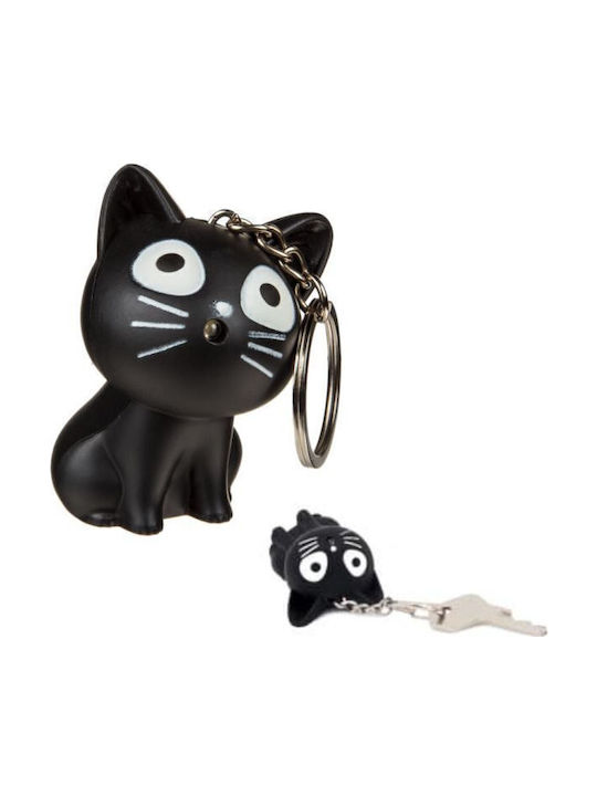 Keychain with LED and Sound Black Kitten