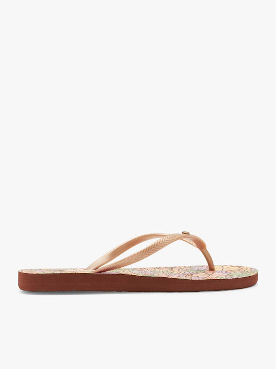 Roxy Bermuda Print Σαγιονάρες σε Καφέ Χρώμα