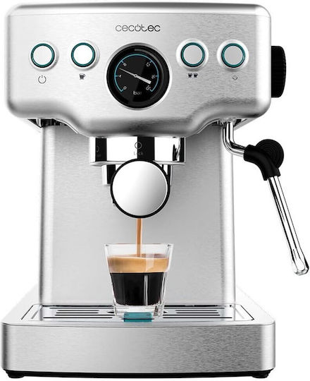 Cecotec Power Espresso 20 Barista Mini Μηχανή Espresso 1465W Πίεσης 20bar Ασημί 01982