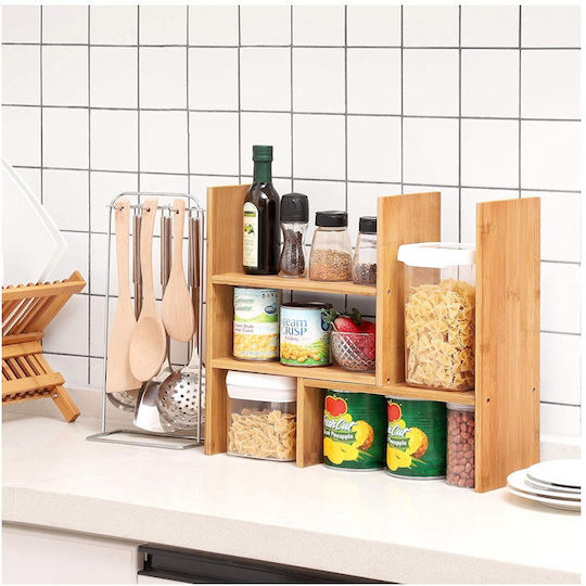 Songmics Tabletop Bamboo Rack 51x15.7x40cm Brown