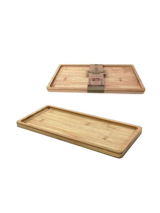 ArteLibre Bamboo Rechteckig Serviertablett aus Bambus in Braun Farbe 37x17x1.5cm 06511516 1Stück