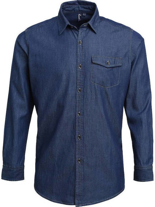 Μακρυμάνικo Τζιν Πουκάμισο Μπλε Τζιν (ιndigo Denim)