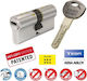 Assa Abloy Κύλινδρος Κλειδαριάς Ασφαλείας με 5 Κλειδιά Ασημί