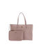 Guess Set Leather Women's Bag Shopper Shoulder Pink