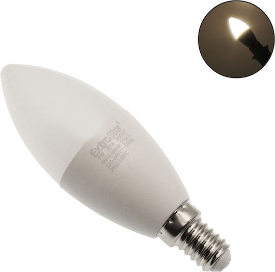 Extrastar Λάμπα LED 7W για Ντουί E14 Θερμό Λευκό 600lm