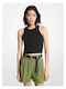 Women's Summer Crop Top Sleeveless Black