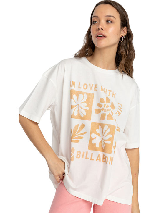 In Love With The Sun Γυναικείο Oversized T-shirt Λευκό