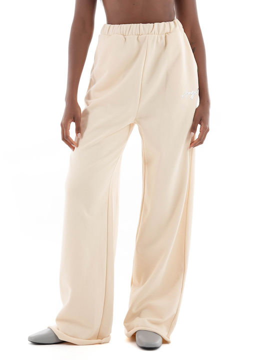 Hugo Boss Women's Fabric Trousers in Relaxed Fit Beige