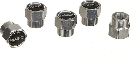 WRC Car Tire Valve Caps Black 5pcs