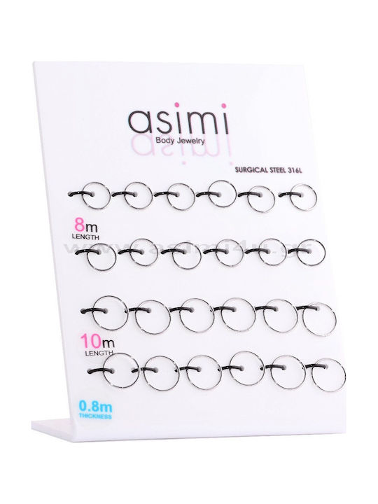 Asimi Body Piercing Обеца Кликер Нос От Сребърен 8 x 0.8мм Сребърен