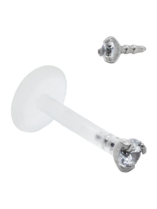 Piercing.gr Piercing Bar Mouth aus Edelstahl Silber