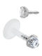 Piercing.gr Ohrpiercing Bar Mund aus Stahl Silber