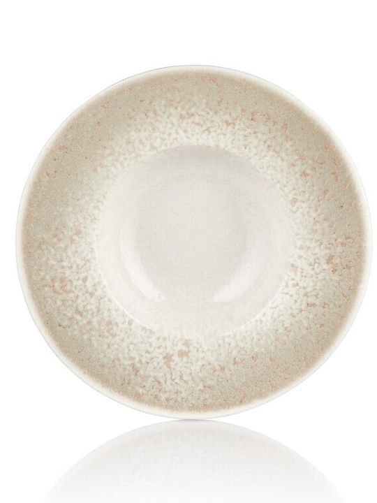 By Bone Natura Plate Soup made of Porcelain Beige with Diameter 28cm