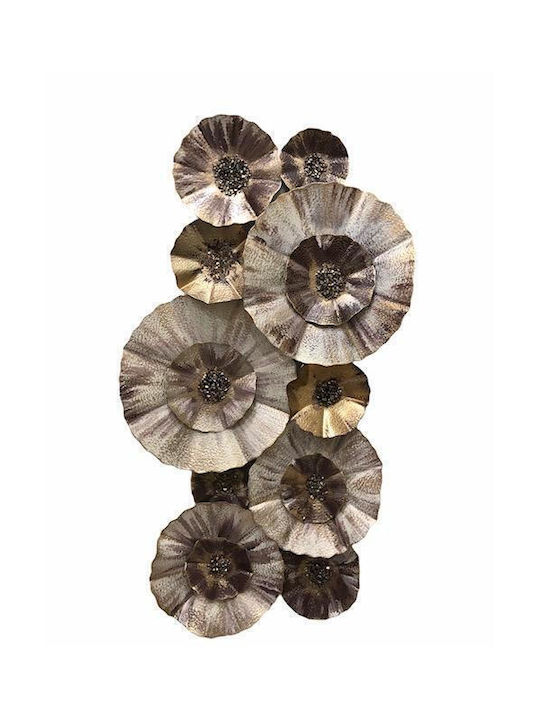 Venus 3D Wall Decor Handmade Brown Metal 83x45cm