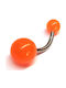 Chirurgischer Stahl hypoallergen Orange Ohrmanschette, Stabdurchmesser 1,2 Zentimeter
