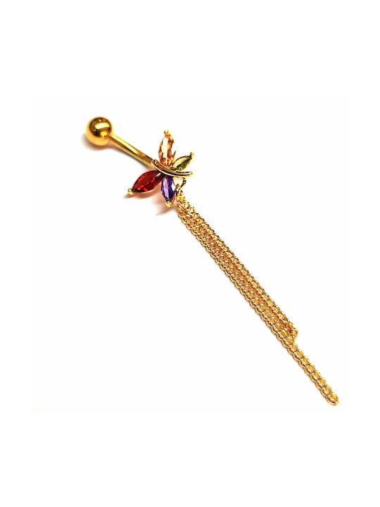 Surgical Steel Belly Button Ring Butterfly