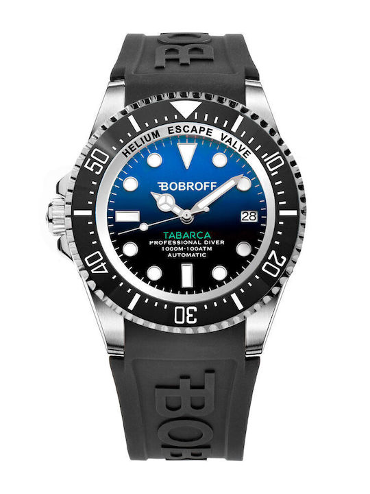 Bobroff Ceas Barbati 44mm Baterie cu Cureaua Cauciuc Neagră / Neagră
