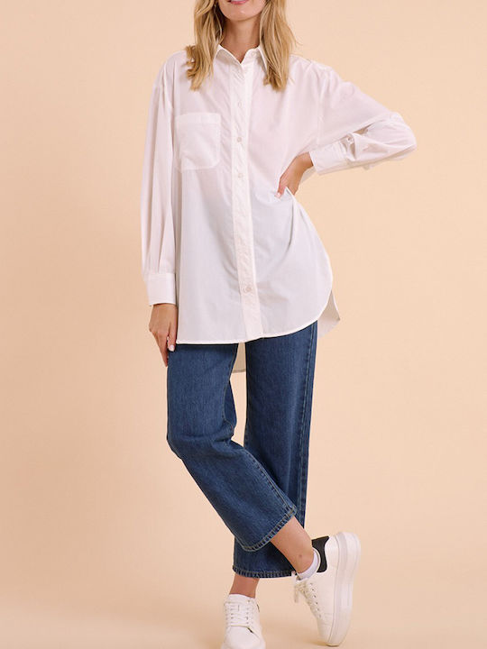 Cuca Women's Long Sleeve Shirt White