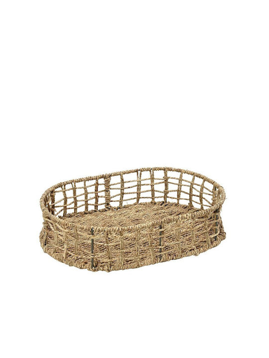 Decorative Basket Wicker with Handles Beige 51x35cm Espiel