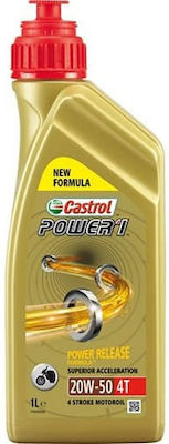 Castrol Power Synthetic 20W-50 4-Stroke Motorcycle Motor Oil 1lt