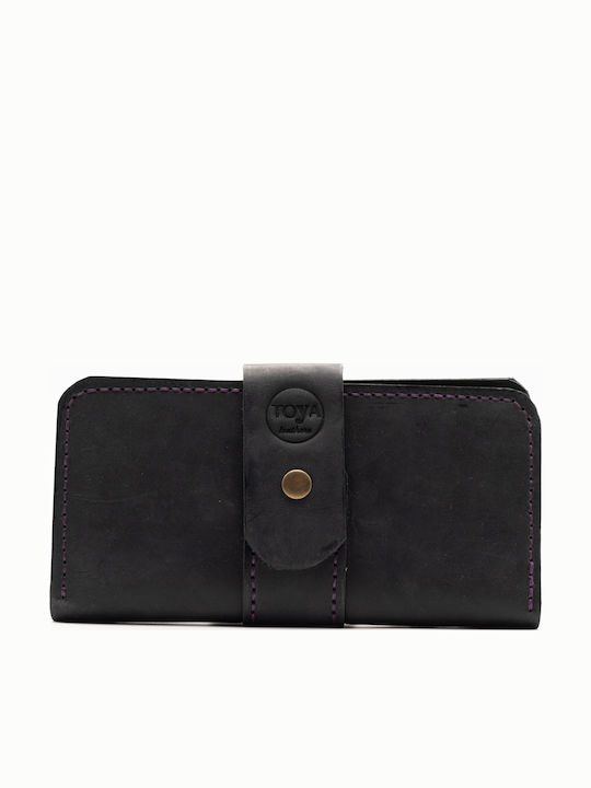 Toya Large Leather Women's Wallet Cards Black