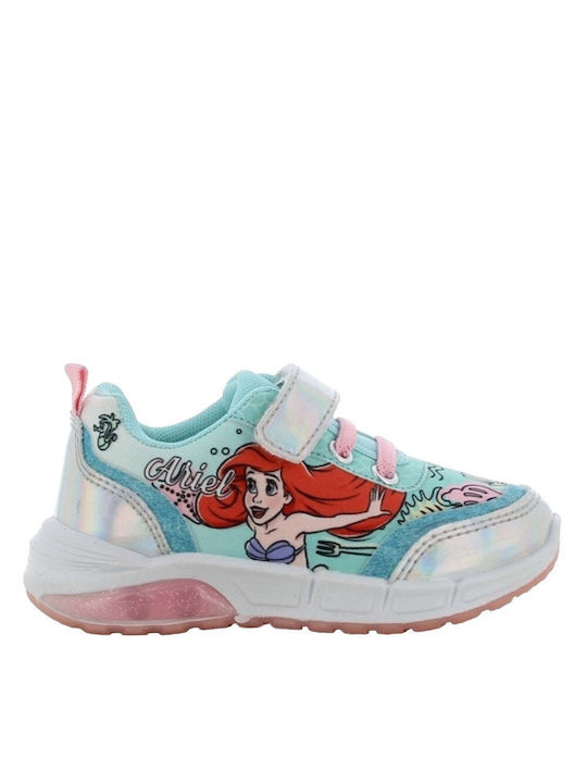 Disney Παιδικά Sneakers Ανατομικά με Σκρατς & Φωτάκια Τιρκουάζ