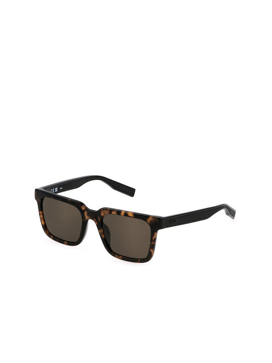 Fila Men's Sunglasses with Brown Tartaruga Plastic Frame and Brown Lens SFI526 C10Y