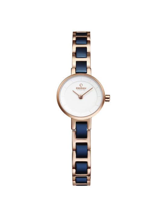 Obaku Watch with Pink Gold Metal Bracelet