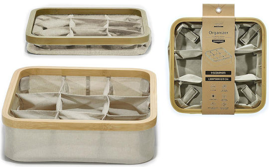 ArteLibre Stoff Aufbewahrungshülle für Unterwäsche in Beige Farbe 30x30x9cm 1Stück ArteLibre Stoff Aufbewahrungshülle für Unterwäsche in Beige Farbe 30x30x9cm 1Stück
